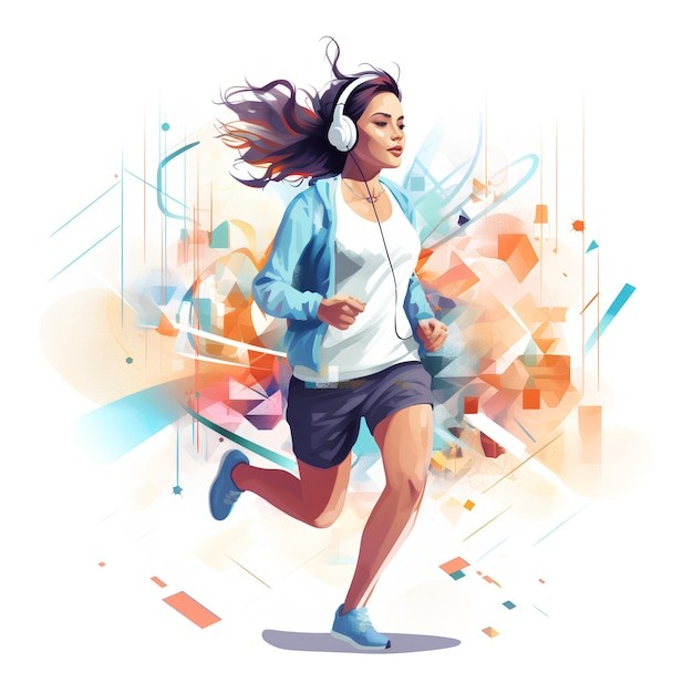 Create meme: sports illustrations, Girl running vector watercolor, vector illustration