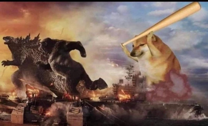 Create meme: Godzilla and Kong vs Chimsa Meme, godzilla vs. kong 2021, Kong vs godzilla