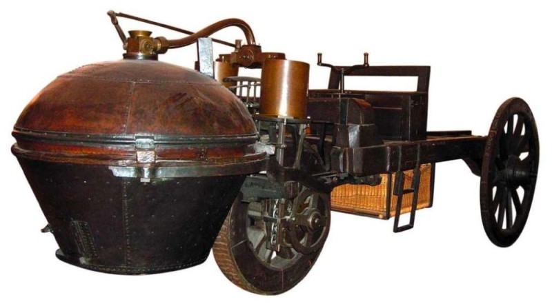 Create meme: the first steam engine, The world's first steam car Cunho 1769, the first steam engine