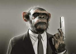 Create meme: a monkey with a gun, Yegor Letov