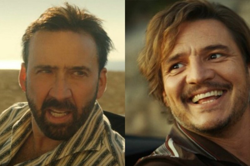 Create meme: the unbearable weight of a huge talent, Nicolas cage , Pedro Pascal and Nicolas Cage