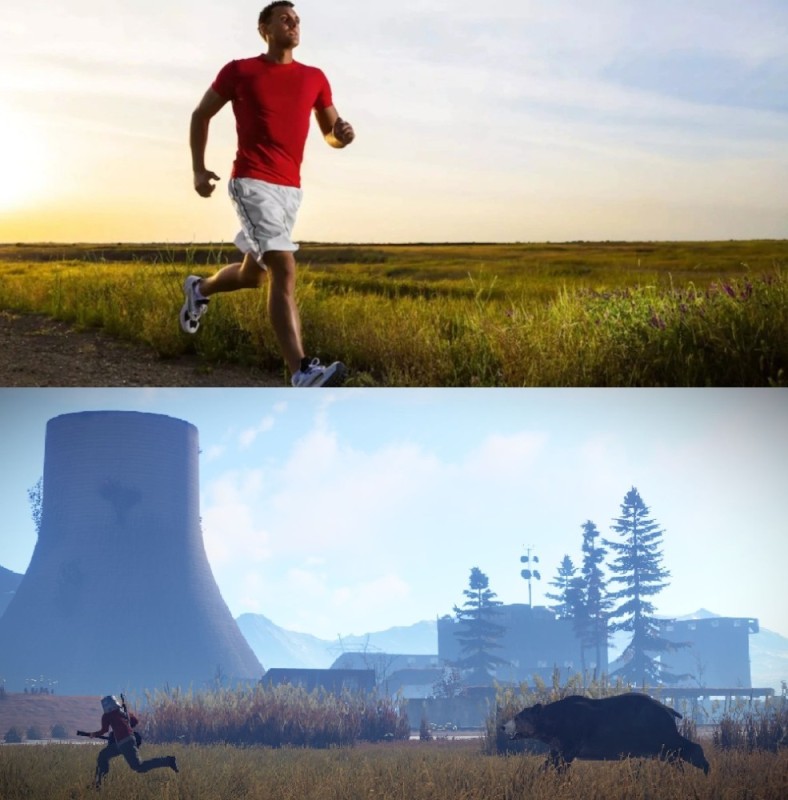 Create meme: sport running, screenshot, rust 