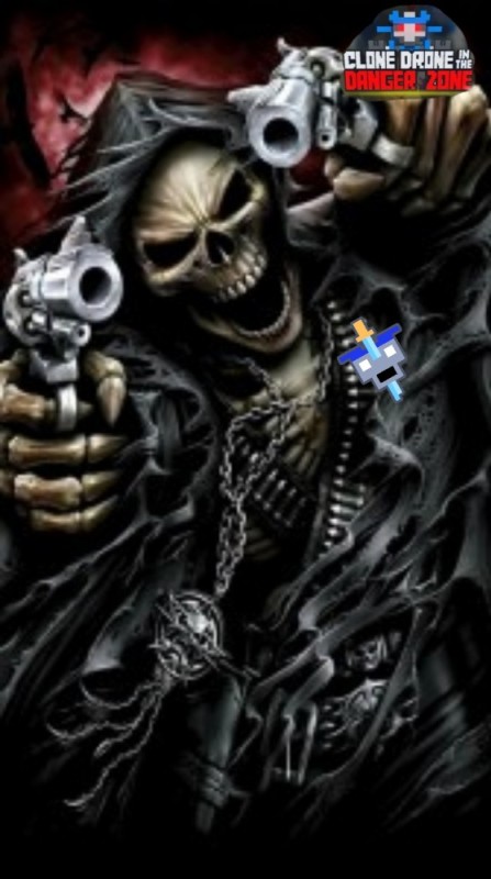 Создать мем: скелет с оружием, череп с оружием, скелет с револьвером