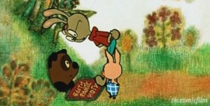 Create meme: vinipuh stuck in rabbit, Winnie the Pooh stuck in a hole picture, Winnie the Pooh Piglet rabbit