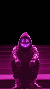 Create meme: neon, guy Fawkes mask, neon mask with hood