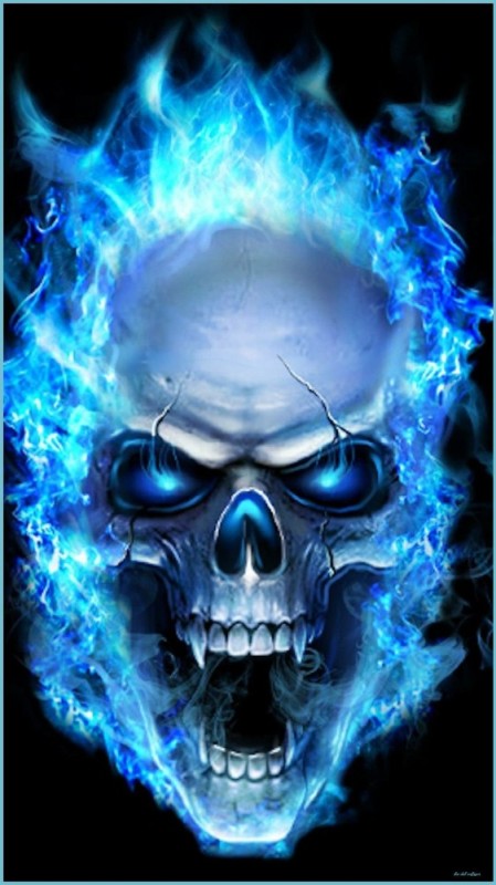 Create meme: blue fire skull, blue skulls, skull on fire 