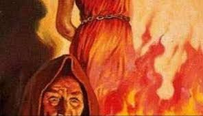 Create meme: the witch at the stake and the Inquisitor, the fire of the Inquisition, the Inquisitor burns the witch