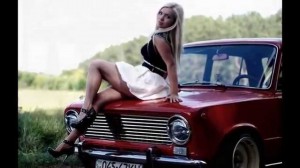 Create meme: Zhiguli, Chicks and cars, car girl