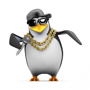 Create meme: dancing penguin, penguin with glasses, penguin