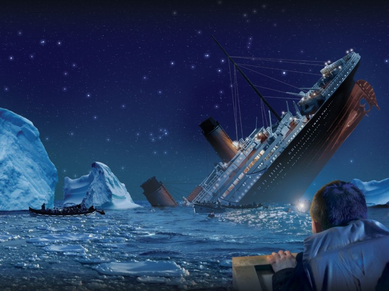 Create meme: Titanic , the sinking of the Titanic, titanic iceberg