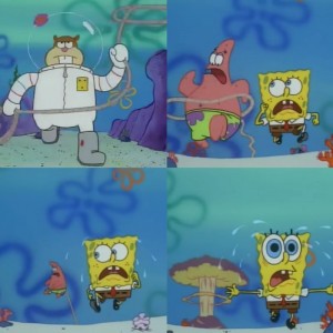Создать мем: spongebob and patrick running, комиксы губка боб, spongebob runner
