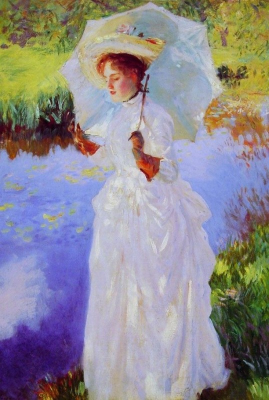 Создать мем: клод моне. прогулка. дама с зонтиком. 1875, живопись картины, джон сингер сарджент rosina