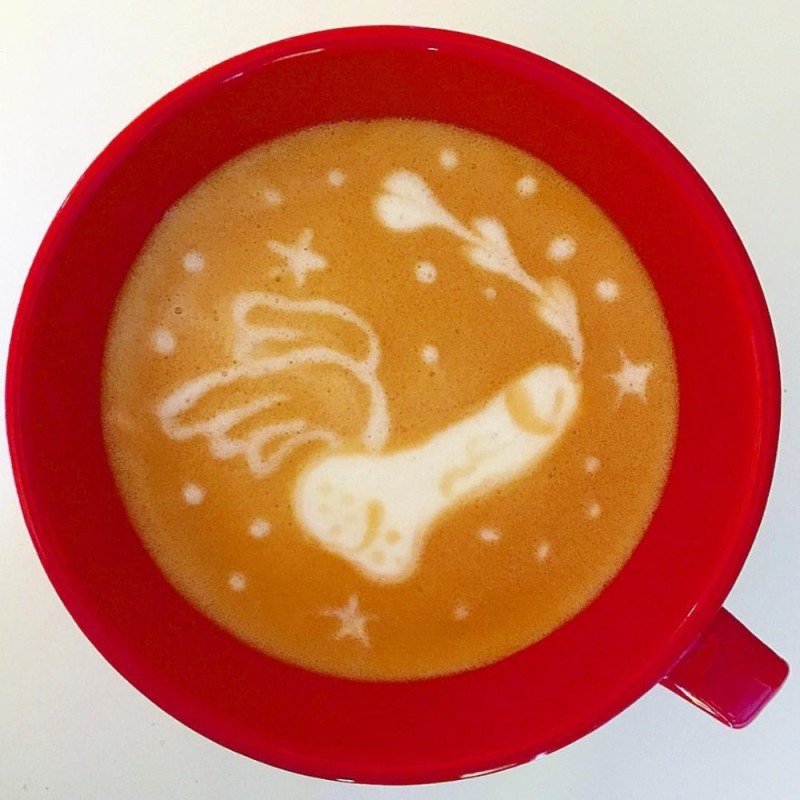 Create meme: drawings on coffee, latte art, coffee 