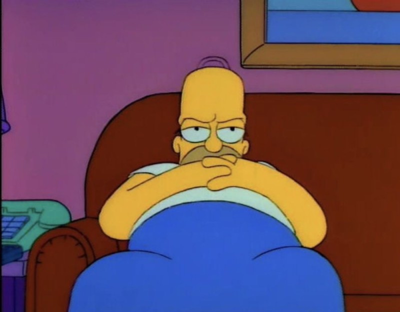 Create Meme Homer On The Couch Homer Simpson Is Lazy Homer Simpson