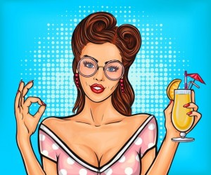 Create meme: pop art girl, pop art, comic girls cocktail