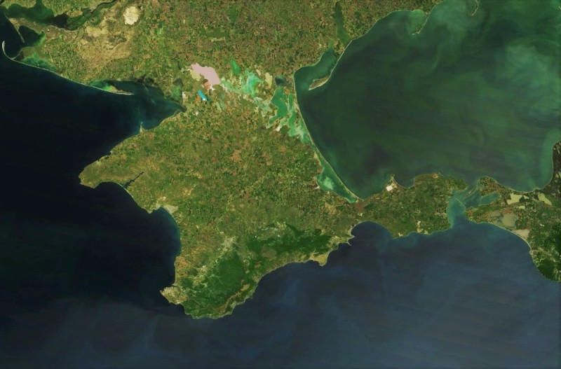 Create meme: the Crimean Peninsula, Crimea from space, peninsula