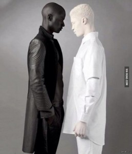 Create meme: dark skin, albino, light and dark