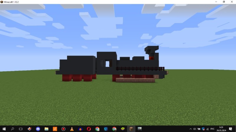 Create meme: steam locomotive in minecraft, minecraft trains, train in minecraft