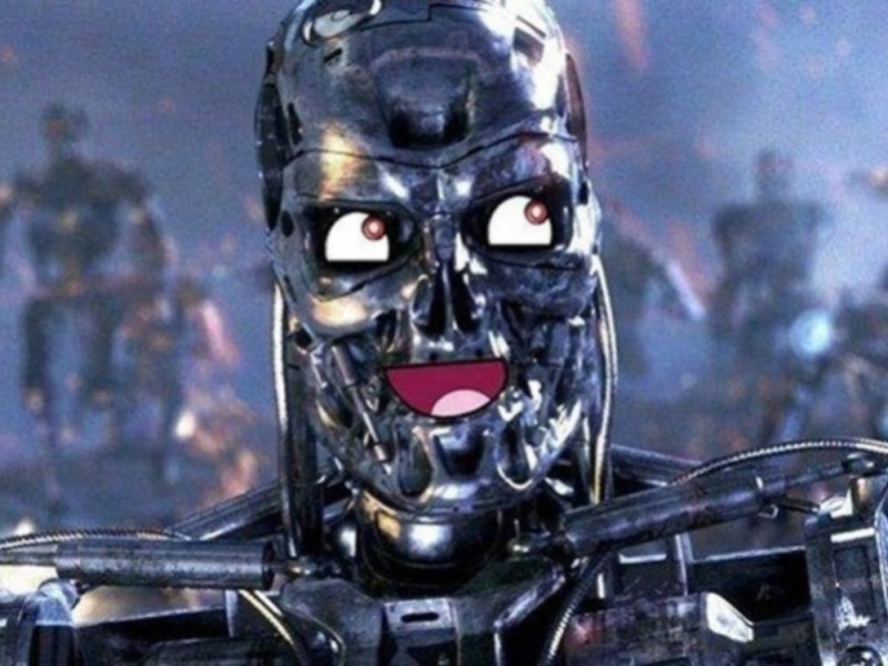 Create meme: terminator 2 t 800 robot, rise of the machines terminator, robot terminator