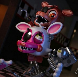 Создать мем: mangle, freddy, fnaf world