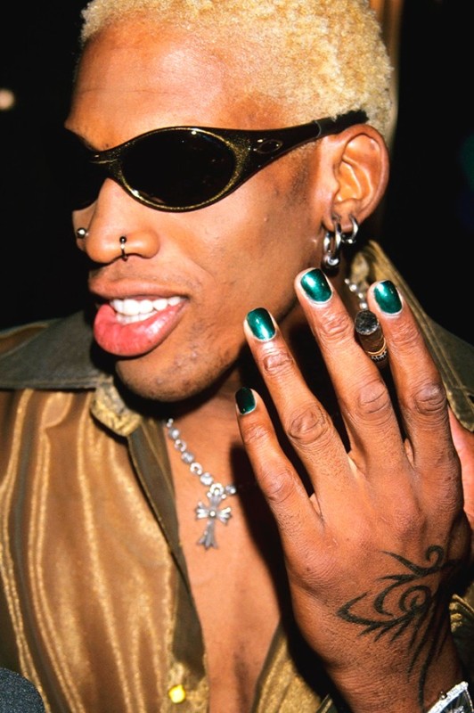 Create meme: Dennis Rodman nails, asap rocky manicure, Frontin' Pharrell Williams