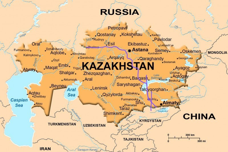 Create meme: map of Kazakhstan, the border with Kazakhstan on the map, map of Kazakhstan in Russian