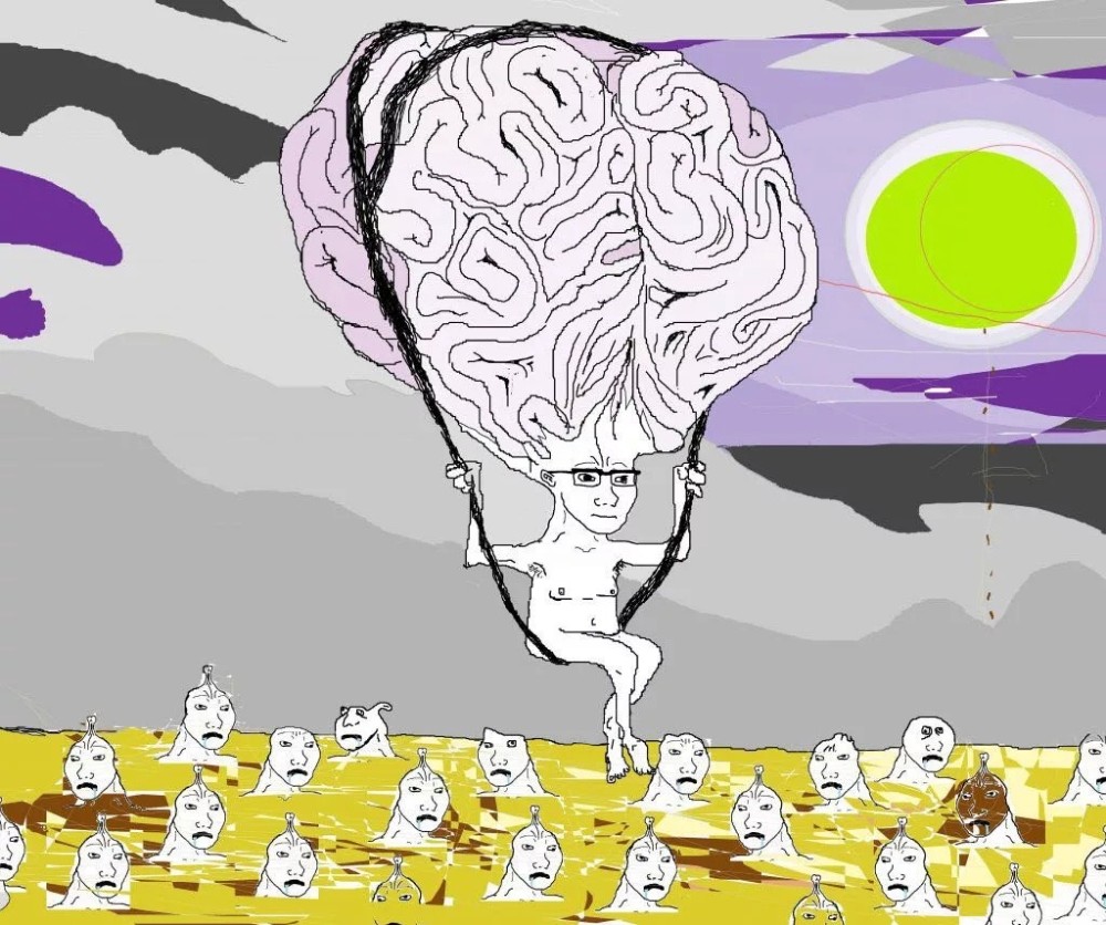 Create meme: big brain, brain meme, a giant brain