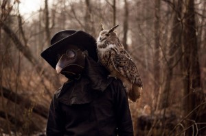 Create meme: owl, the plague doctor, Doctor away