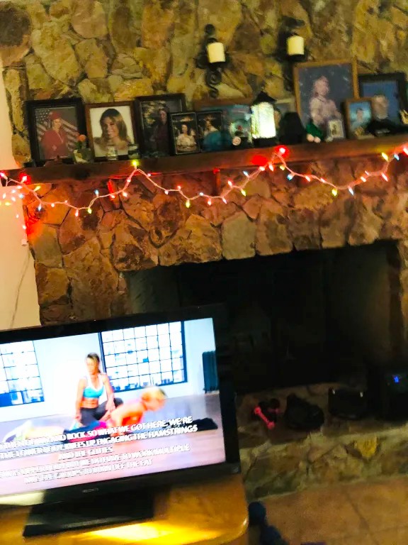 Create meme: TV , fireplace, people 