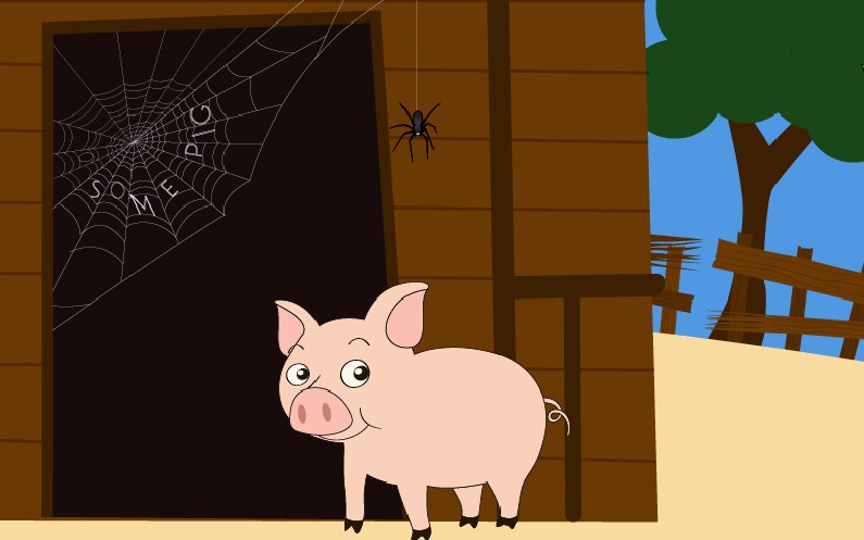 Create meme: templeton charlotte's web, pig drawing, pig drawing for kids