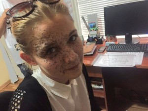 Create meme: terrible makeup, makeup face, makeup
