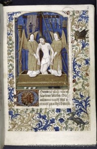 Создать мем: книжная миниатюра западной европы голубая, руанский часослов 15 века, часослов средневековый обложка