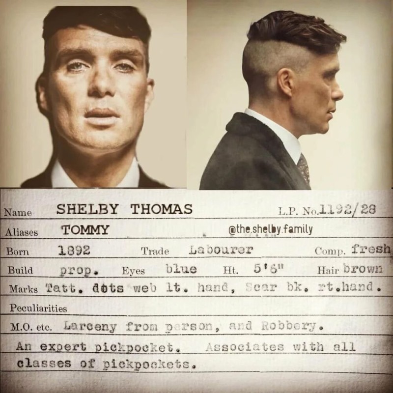Create meme: Thomas Shelby, sharp visors thomas shelby hairstyle, Peaky Blinders by Thomas Shelby