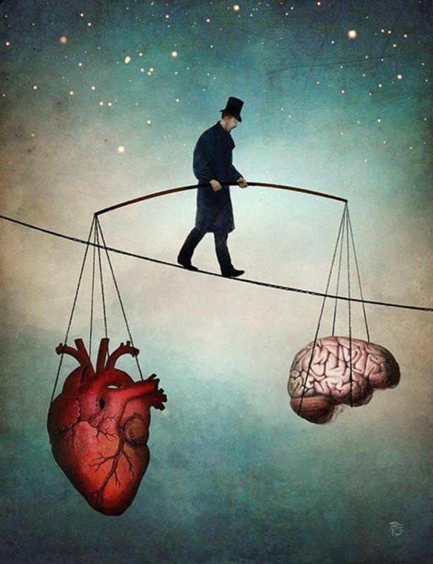 Create meme: The heart is the brain, Surrealism by Christian Schloe, The mind of the heart
