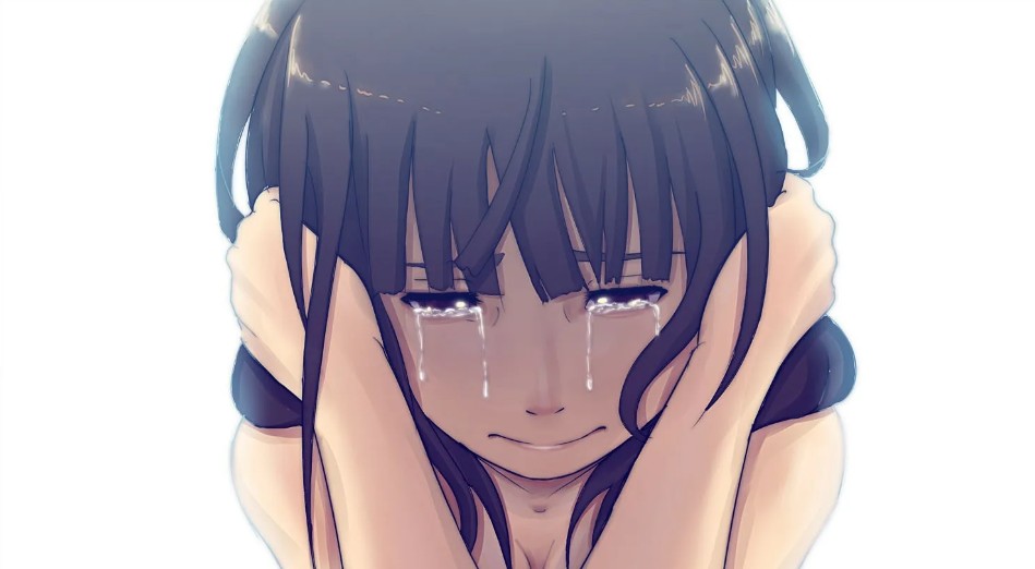 Create meme: anime crying, anime tears, crying girl anime