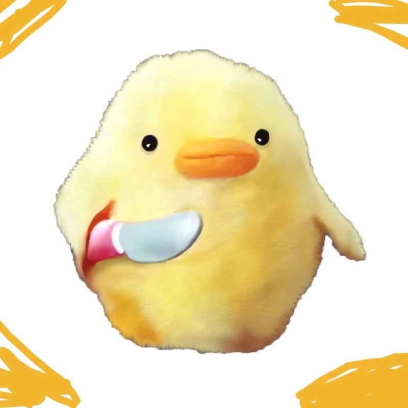 Create meme: duck , chicken with a knife, duck with a knife