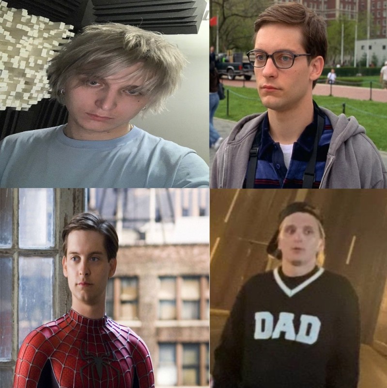 Создать мем: голливудские актеры, человек паук тоби магуайр, человек-паук: возвращение домой