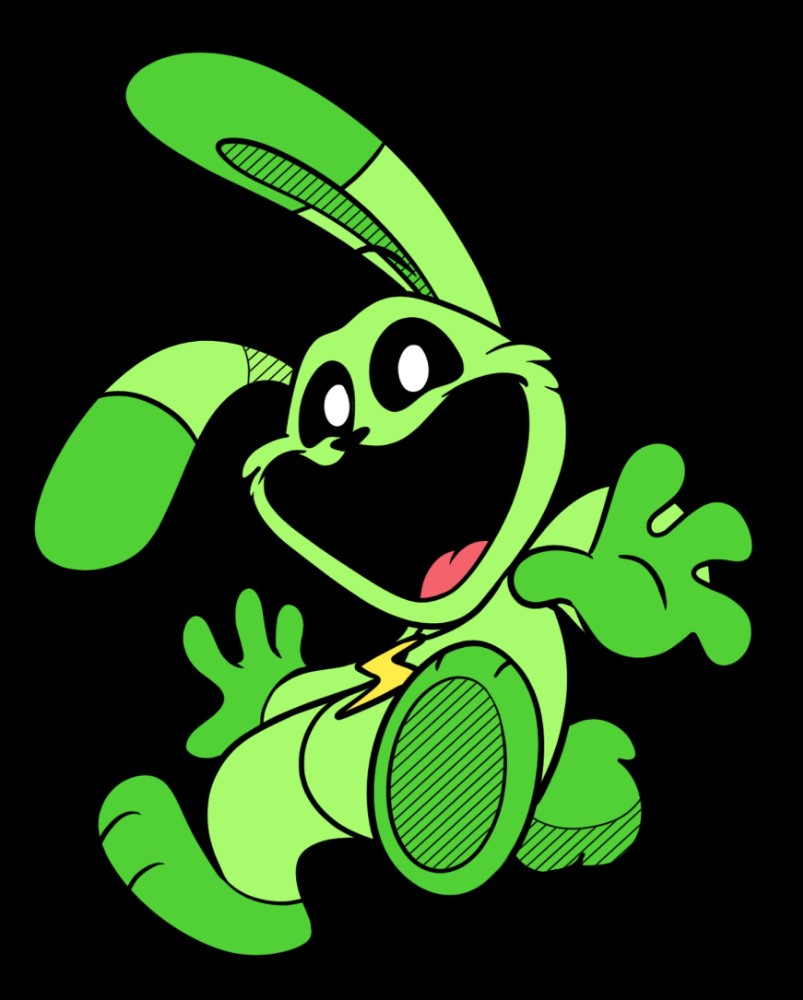Создать мем: поппи плейтайм 3 smiling critters, зеленый кролик, аниме