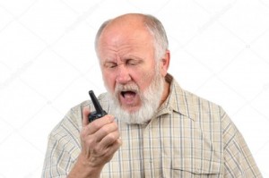 Create meme: the man with the walkie-talkie, grandfather thinks, grandfather with a bald head