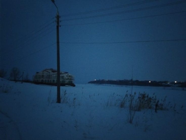 Create meme: darkness, the Volga river, evening on the volga