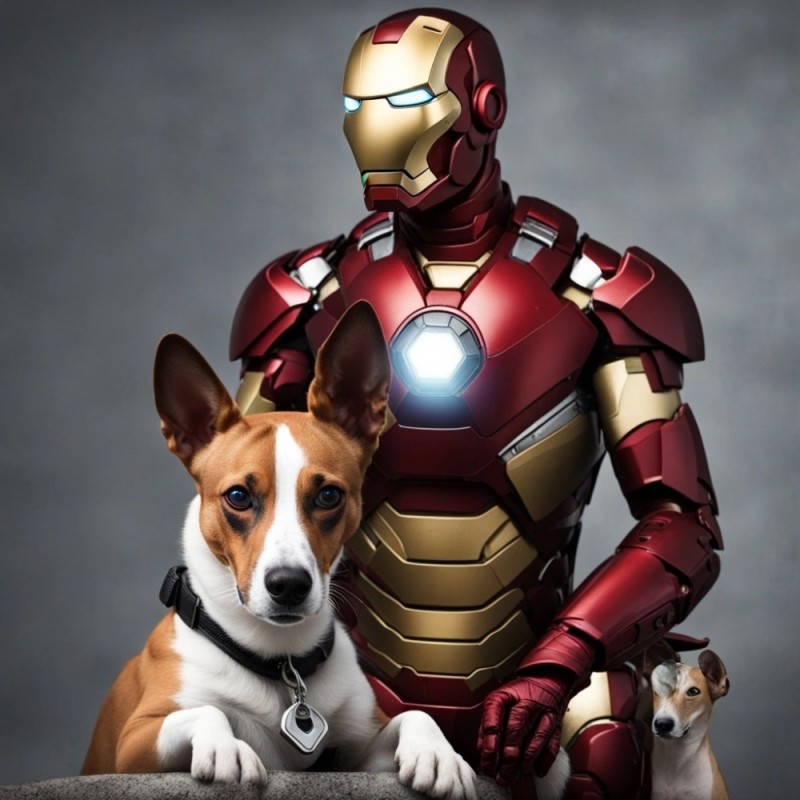 Create meme: iron man 3 , dog , iron man 