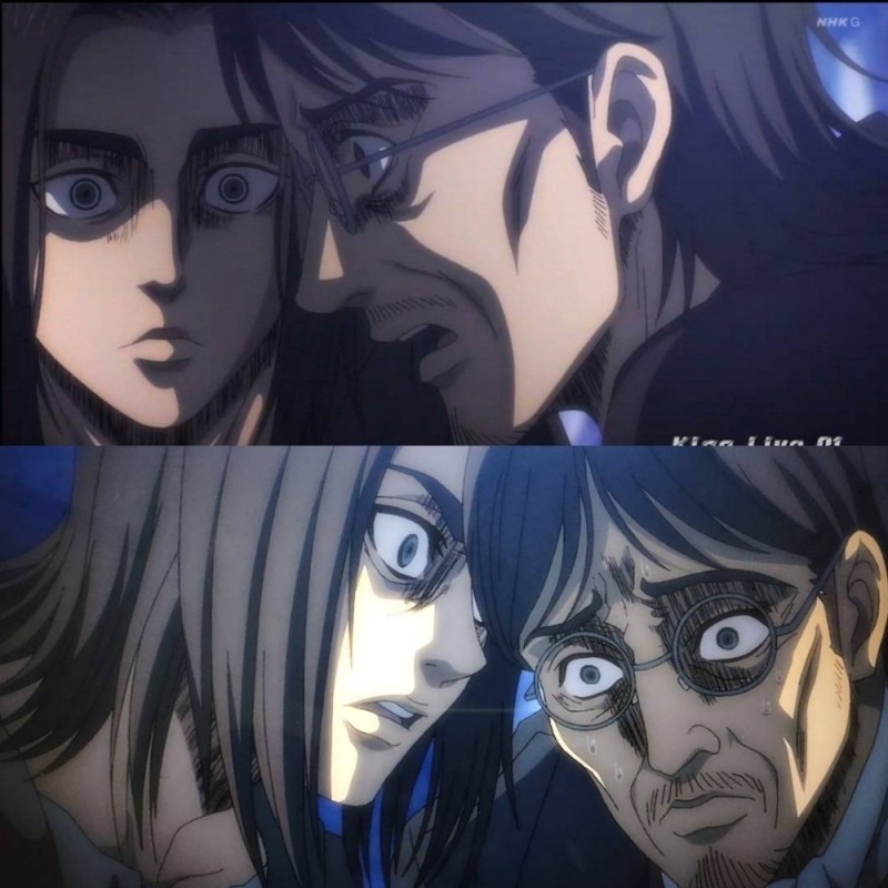 Create meme: attack of the titans , attack of the Titans ova, Eren and Father mem