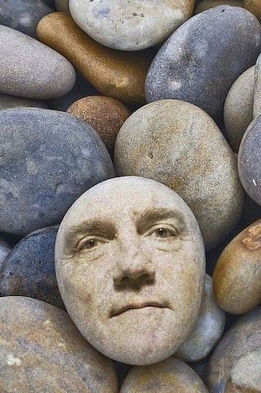 Create meme: pebble stone, stone grey, a stone with a face