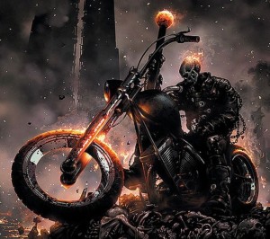 Create meme: bikers, motorcycle, Ghost rider