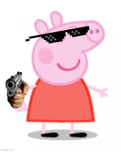 Создать мем: свинка пеппа джордж, свинка пеппа гангстер, свинья пеппа