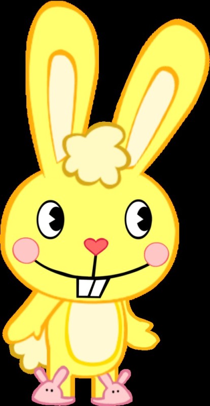 Create meme: happy tree friends , happy tree friends yellow rabbit, cuddles happy tree friends