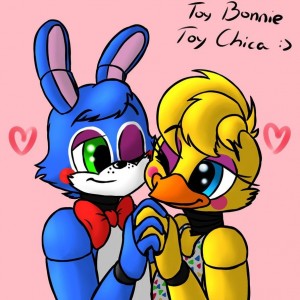 Create meme: toy bonnie x toy chica, the Chica and toy Bonnie, the Bonnie 