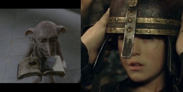 Create meme: The owner gave Dobby a sock, Harry Potter Dobby, the Lord of the rings the two towers 