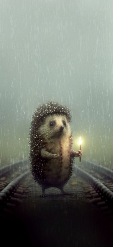 Create meme: hedgehog in the fog 2003, hedgehog in the fog, hedgehog in the fog illustration