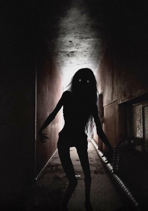 Create meme: scary stories for the night, scary horror, A scary silhouette in the dark